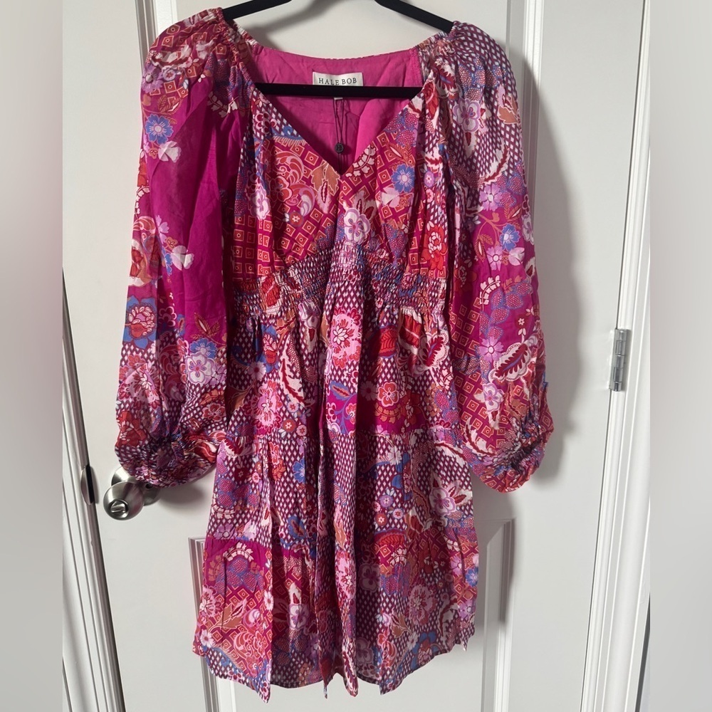 NWT Hale Bob Lightweight Long Sleeve Summer Dress XS